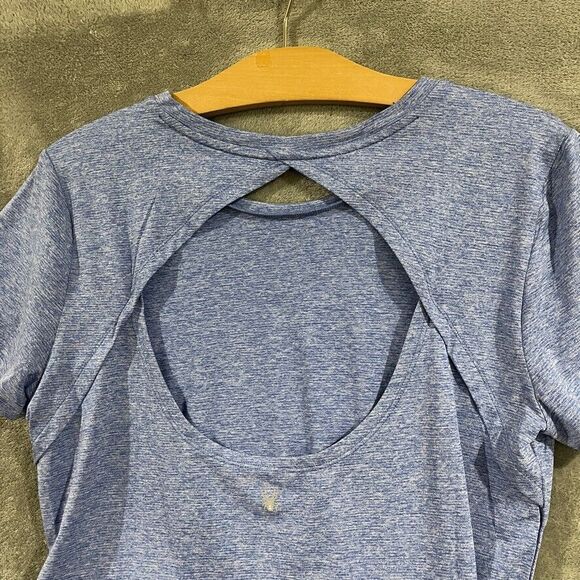 Spyder Active Shirt Womens Medium Heather Blue Lightweight Active Back Cutout - Picture 9 of 9